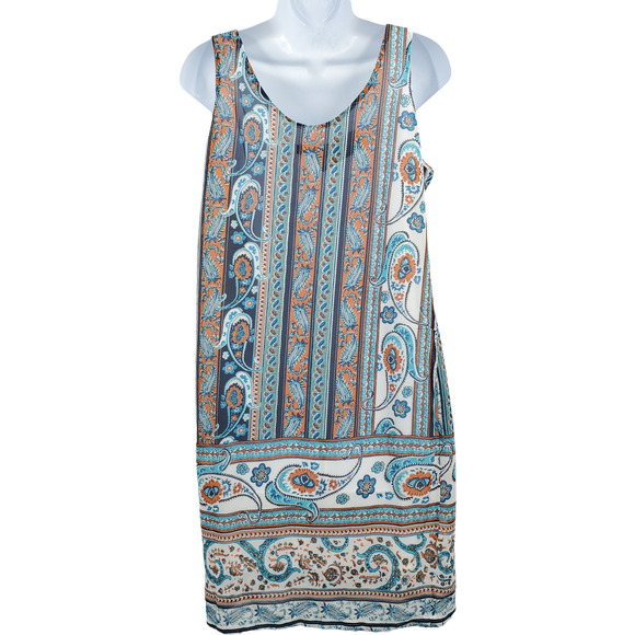 NEW COCO CABANA RESORT WOMEN’S SIZE MEDIUM SLEEVELESS PAISLEY SUMMER DRESS - Picture 4 of 7